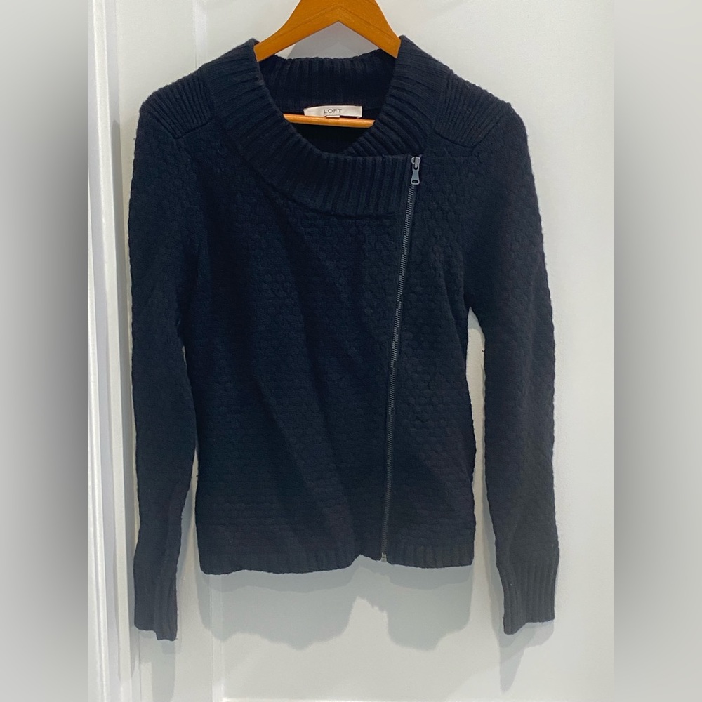 LOFT motorcycle zip sweater